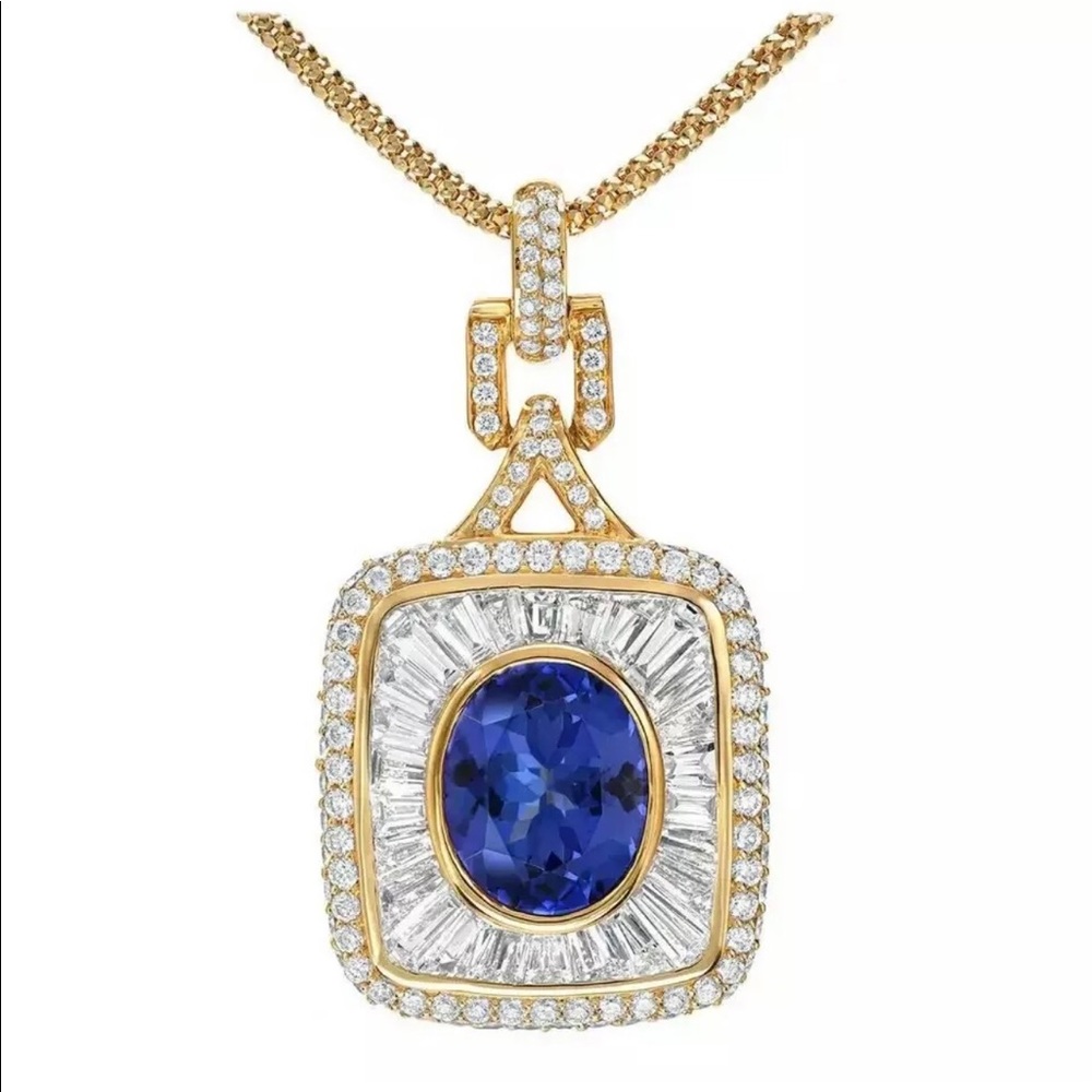 💙Gorgeous 18kt Gold Plated Sapphire Pendant Necklace💙